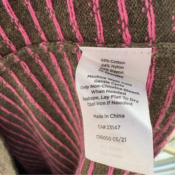 Talbots SP Small Petite Sweater Crewneck Cotton Brown Pink Hearts Novelty Lambs - Picture 5 of 6